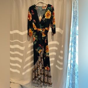 Farm Rio Anthropologie • Majorca Floral Wrap Dress